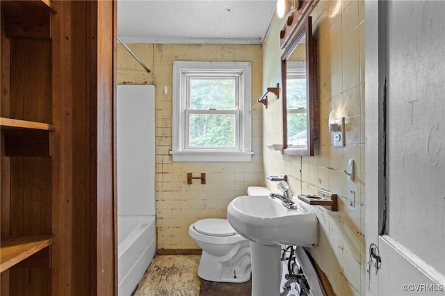 4123 Bremner Blvd, Henrico, VA 23228 - bathroom featuring tile walls and bathing tub / shower combination