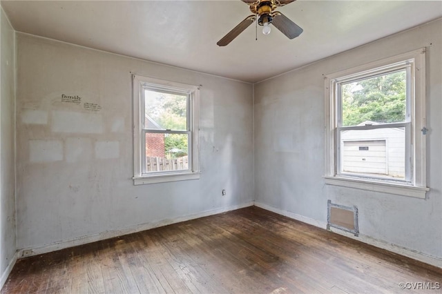 4123 Bremner Blvd, Henrico, VA 23228 - spare room featuring dark wood-style floors, healthy amount of natural light, and a ceiling fan