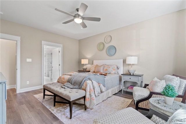 4606 Melbrook Way, Moseley, VA 23120 - bedroom with wood finished floors, ensuite bath, and ceiling fan