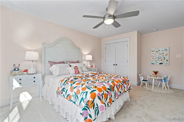 4606 Melbrook Way, Moseley, VA 23120 - bedroom with carpet flooring, a closet, and a ceiling fan