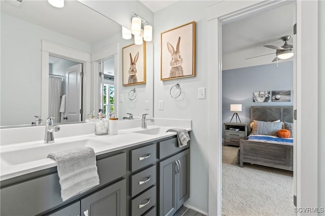 4606 Melbrook Way, Moseley, VA 23120 - ensuite bathroom featuring double vanity and ceiling fan
