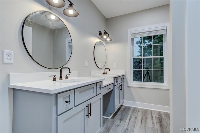 12309 Main St, Stony Creek, VA 23882 - full bathroom featuring double vanity and wood finished floors