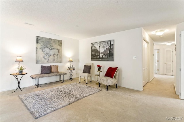262 Claiborne Dr, Williamsburg, VA 23185 - sitting room featuring carpet floors and a textured ceiling