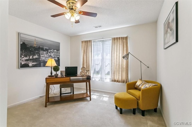 262 Claiborne Dr, Williamsburg, VA 23185 - office space featuring carpet floors, a ceiling fan, and a textured ceiling