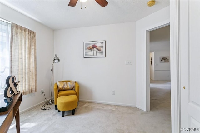 262 Claiborne Dr, Williamsburg, VA 23185 - sitting room featuring light colored carpet and ceiling fan