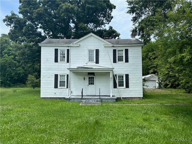 6690 4th Ave, Henrico, VA 23231 - view of front facade with a front lawn and a chimney