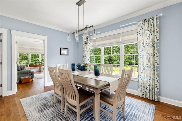 8000 Clancy Pl, Chesterfield, VA 23838 - dining area with ornamental molding and wood-type flooring
