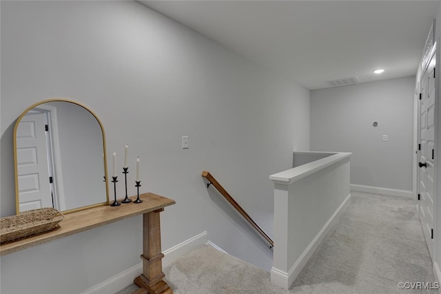 6504 Sanford Springs Cv, Midlothian, VA 23112 - corridor featuring an upstairs landing and light carpet