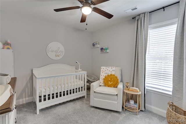 6504 Sanford Springs Cv, Midlothian, VA 23112 - bedroom featuring carpet, a nursery area, and ceiling fan