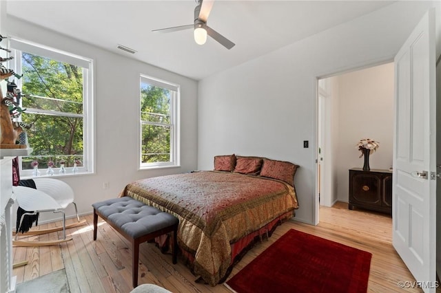 2417 E Grace St, Richmond, VA 23223 - bedroom featuring light wood-type flooring and ceiling fan