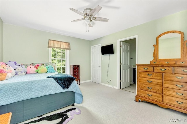 10151 W Providence Rd, North Chesterfield, VA 23236 - bedroom with light colored carpet and ceiling fan
