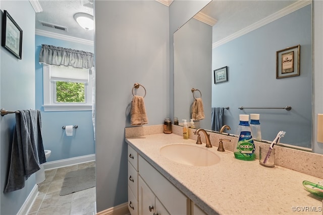 99 Oak Hill Rd, Cumberland, VA 23040 - bathroom featuring crown molding, vanity, and tile patterned floors