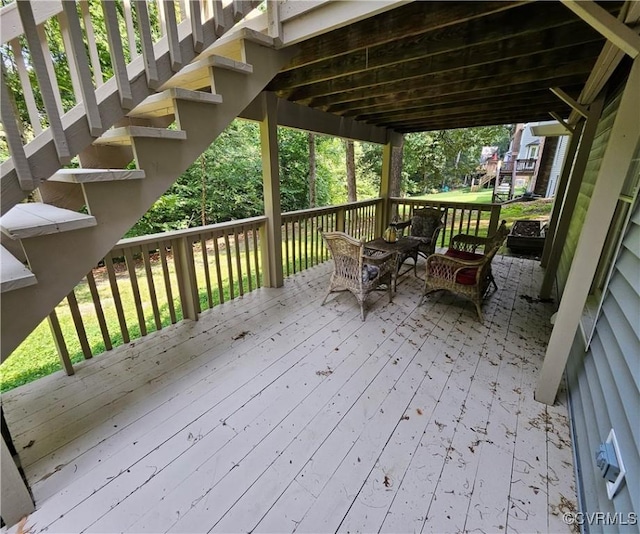 10278 Henderson Hall Rd, Mechanicsville, VA 20116 - wooden terrace with stairs
