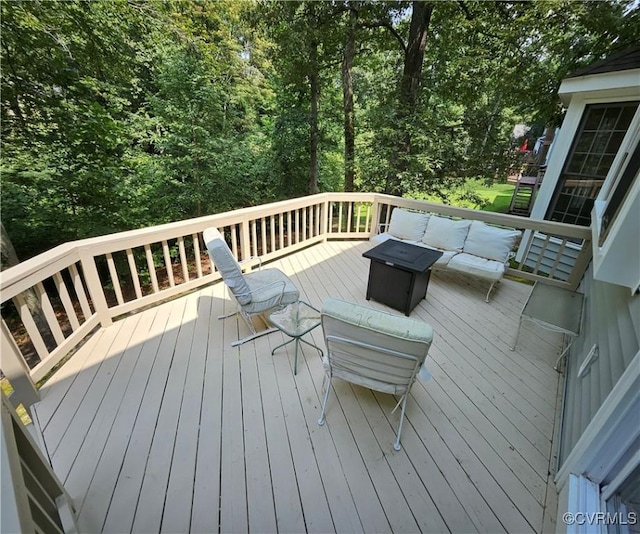 10278 Henderson Hall Rd, Mechanicsville, VA 20116 - wooden terrace with outdoor lounge area