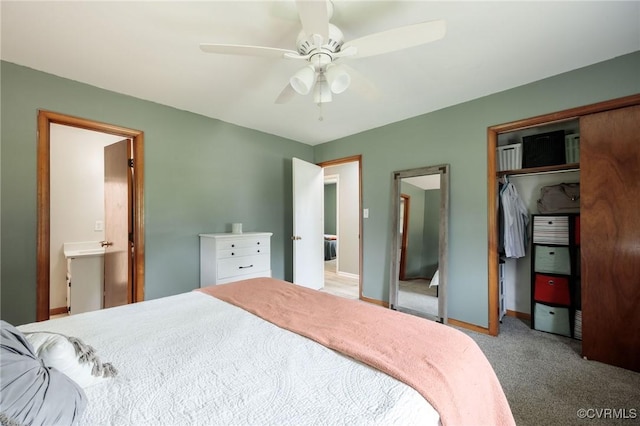 2000 Point Of Rocks Rd, Chester, VA 23836 - bedroom with carpet, connected bathroom, a ceiling fan, and a closet