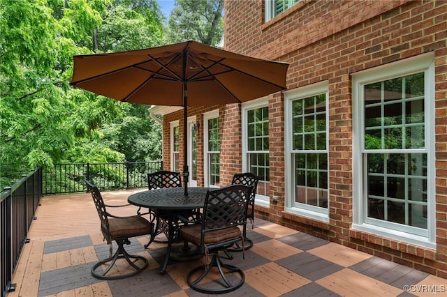 9261 Royal Grant Dr, Hanover, VA 23116 - deck featuring outdoor dining area