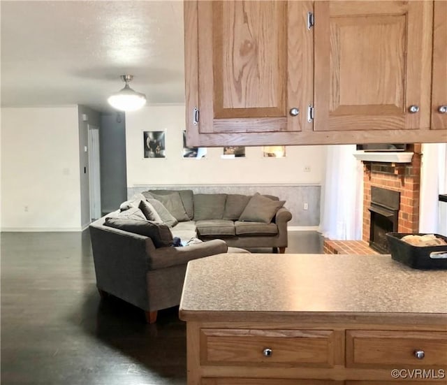 31368 Old Dawn Rd, Hanover, VA 23069 - living room with baseboards and a fireplace