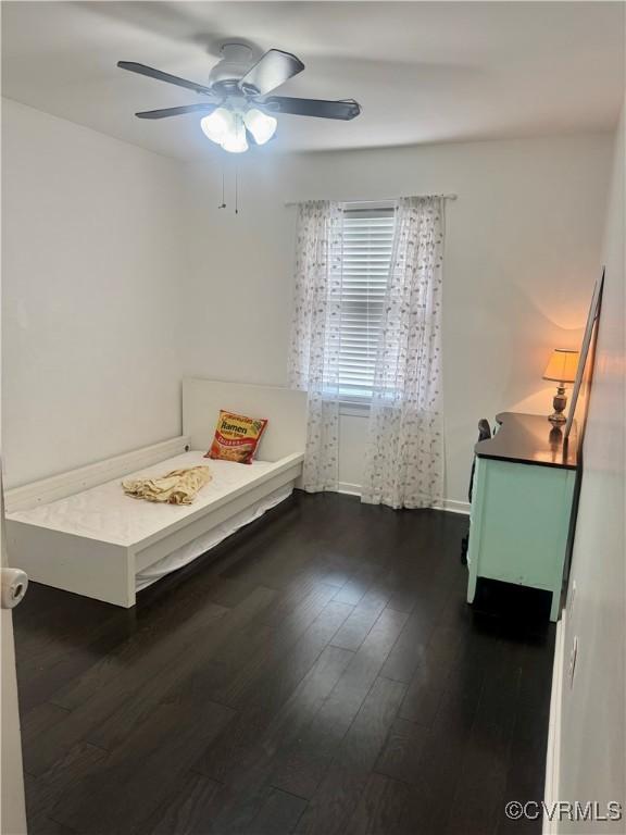 31368 Old Dawn Rd, Hanover, VA 23069 - bedroom with dark wood-style floors and a ceiling fan