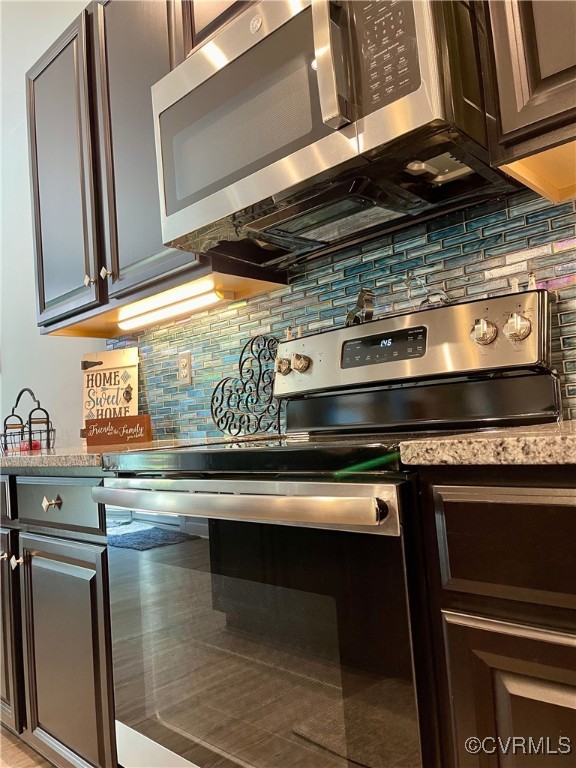 15518 Centerline Ct, Chesterfield, VA 23832 - kitchen with stainless steel appliances and decorative backsplash
