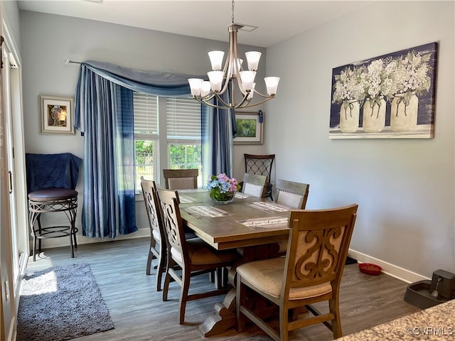 15518 Centerline Ct, Chesterfield, VA 23832 - dining area with a chandelier and wood finished floors