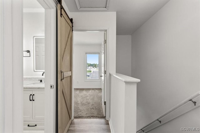 15241 Broadwater Cir, Chesterfield, VA 23831 - corridor featuring light wood-type flooring and an upstairs landing