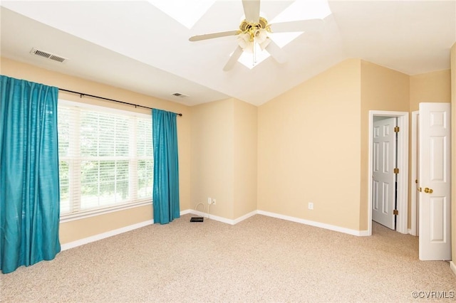 405 Hollybrook Ridge Ln, Richmond, VA 23223 - unfurnished room with light colored carpet, lofted ceiling, and a ceiling fan