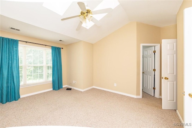 405 Hollybrook Ridge Ln, Richmond, VA 23223 - empty room featuring light carpet, a ceiling fan, and lofted ceiling