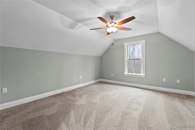 4858 Powhatan Lakes Rd, Powhatan, VA 23139 - additional living space featuring a ceiling fan, vaulted ceiling, and carpet flooring