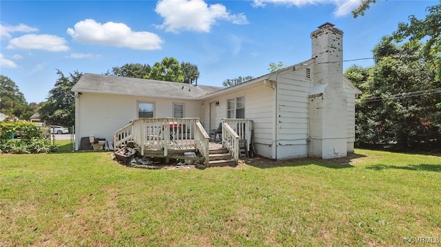 5500 Seminary Ave, Henrico, VA 23227 - back of house with a chimney and a deck