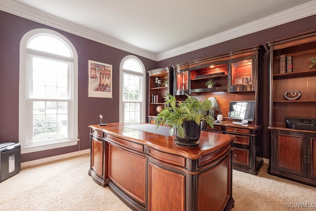 6013 Glen Abbey Dr, Glen Allen, VA 23059 - office with light carpet and crown molding