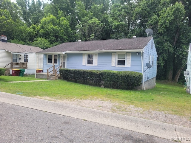 422 Walnut St, Petersburg, VA 23803 - view of front of house with a front lawn and roof with shingles
