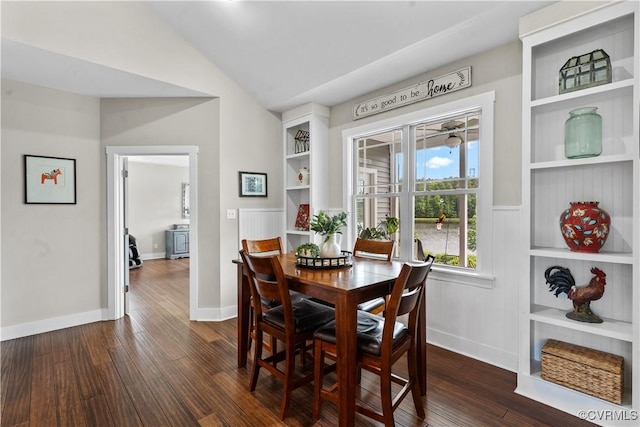 11561 Smokehouse Dr, Amelia Courthouse, VA 23002 - dining room featuring dark wood-type flooring and lofted ceiling