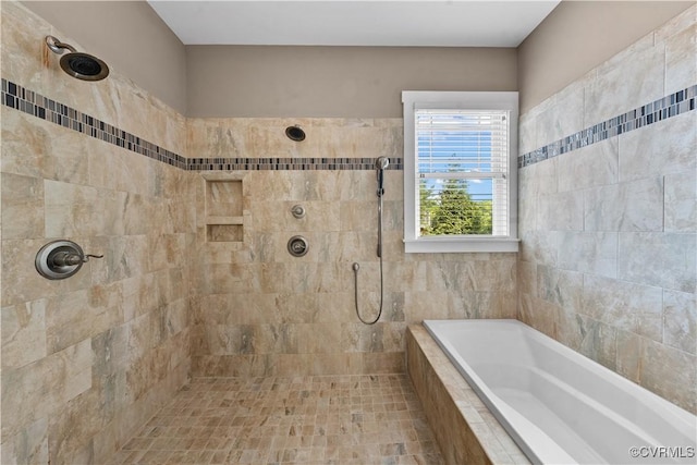 11561 Smokehouse Dr, Amelia Courthouse, VA 23002 - bathroom featuring tiled shower and a relaxing tiled tub