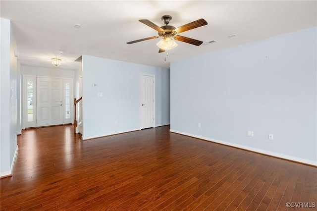 3316 Kennington Park Rd, King William, VA 23009 - unfurnished room featuring dark wood-type flooring and a ceiling fan