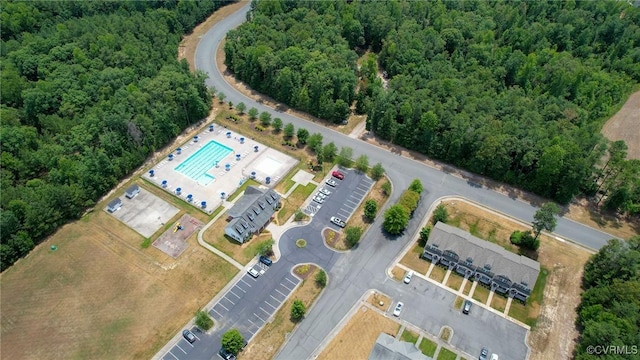 3316 Kennington Park Rd, King William, VA 23009 - aerial overview of property's location with a pool and a heavily wooded area