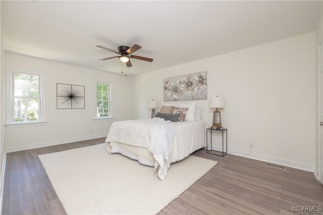 13119 Glenmeadow Ct, Midlothian, VA 23114 - bedroom with wood finished floors and a ceiling fan