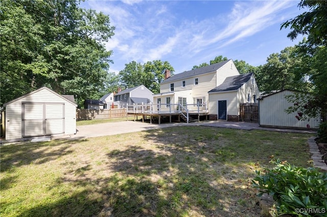 13119 Glenmeadow Ct, Midlothian, VA 23114 - back of house with a shed, a patio, and a deck