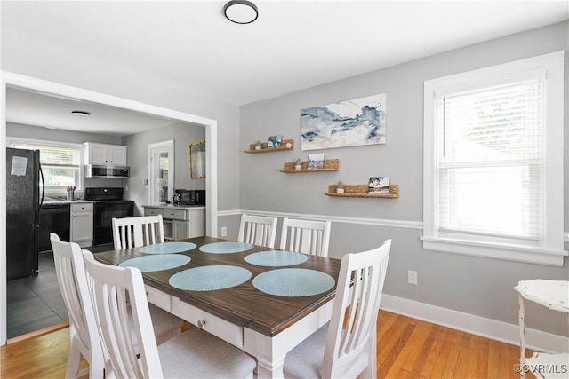 1012 Ridgecliff Dr, Richmond, VA 23224 - dining area featuring light wood-style floors and baseboards