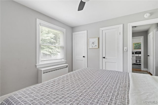 1012 Ridgecliff Dr, Richmond, VA 23224 - bedroom with radiator and a ceiling fan