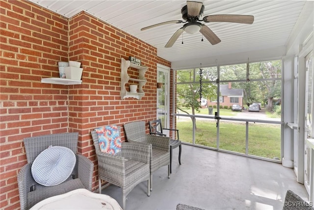 1012 Ridgecliff Dr, Richmond, VA 23224 - sunroom with a ceiling fan