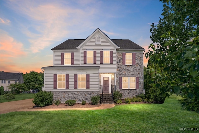 11012 Wingstem Ct, Glen Allen, VA 23060 - view of front of property featuring stone siding and a front lawn