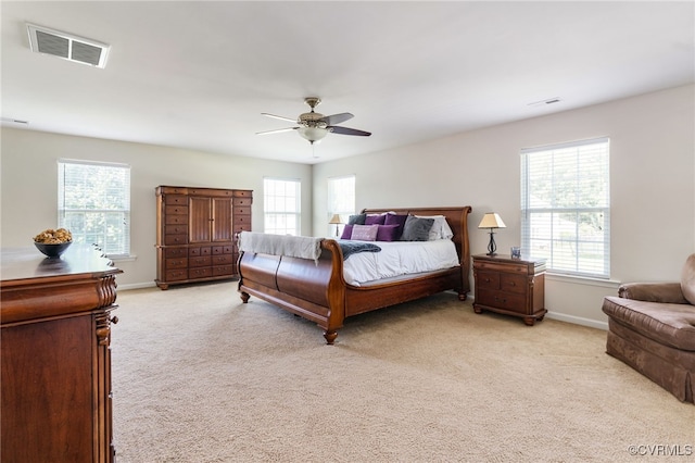 11012 Wingstem Ct, Glen Allen, VA 23060 - bedroom with light carpet and ceiling fan