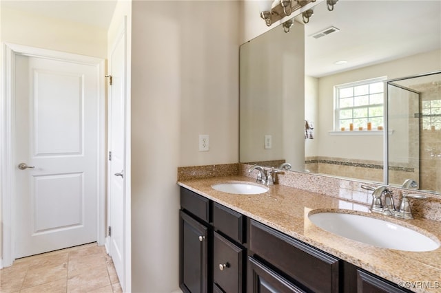 11012 Wingstem Ct, Glen Allen, VA 23060 - bathroom with double vanity and tiled shower