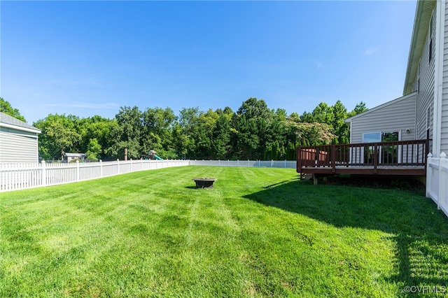 11012 Wingstem Ct, Glen Allen, VA 23060 - fenced backyard with a wooden deck