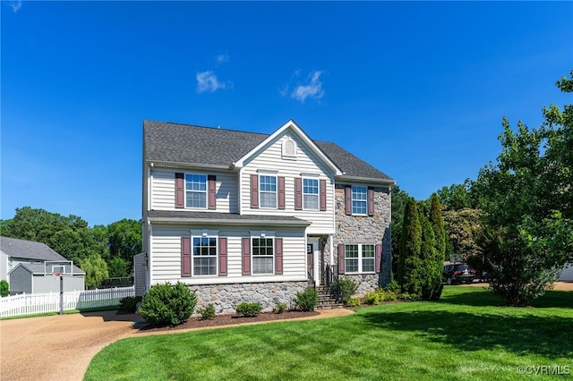 11012 Wingstem Ct, Glen Allen, VA 23060 - view of front of house with stone siding and driveway