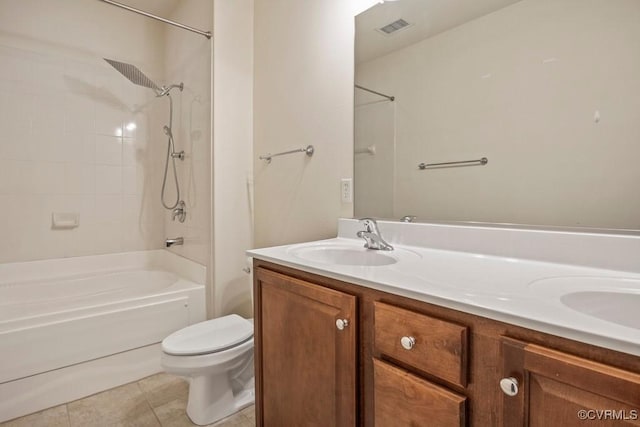 4133 San Marco Dr Unit 4133, Glen Allen, VA 23060 - full bath featuring double vanity, shower / bath combination, and tile patterned flooring