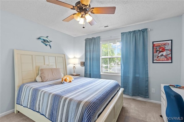 4855 Cypress Point Cir Unit 104, Virginia Beach, VA 23455 - bedroom featuring carpet floors, a textured ceiling, and ceiling fan