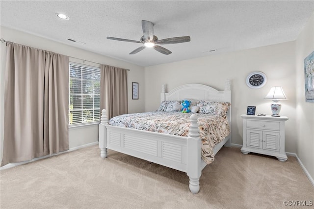 4855 Cypress Point Cir Unit 104, Virginia Beach, VA 23455 - bedroom featuring carpet flooring, a textured ceiling, and ceiling fan