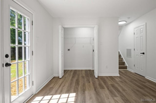 419 Marblethorpe Rd, North Chesterfield, VA 23236 - laundry room with hookup for an electric dryer and wood finished floors