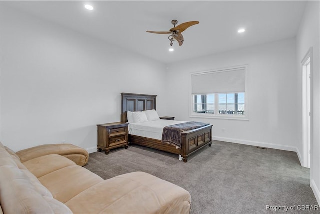 3315 Windmill Point Rd, White Stone, VA 22578 - bedroom with carpet, recessed lighting, and a ceiling fan